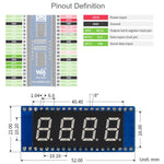 WAVESHARE 4-Digit 8-Segment Display Module for Raspberry Pi Pico, SPI Compatible, 19806