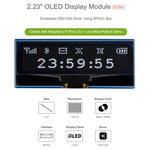 WAVESHARE 2.23 inch OLED Display Module 128 x 32 Pixels for Raspberry Pi Pico, SPI/I2C, 19750