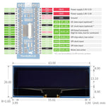 WAVESHARE 2.23 inch OLED Display Module 128 x 32 Pixels for Raspberry Pi Pico, SPI/I2C, 19750