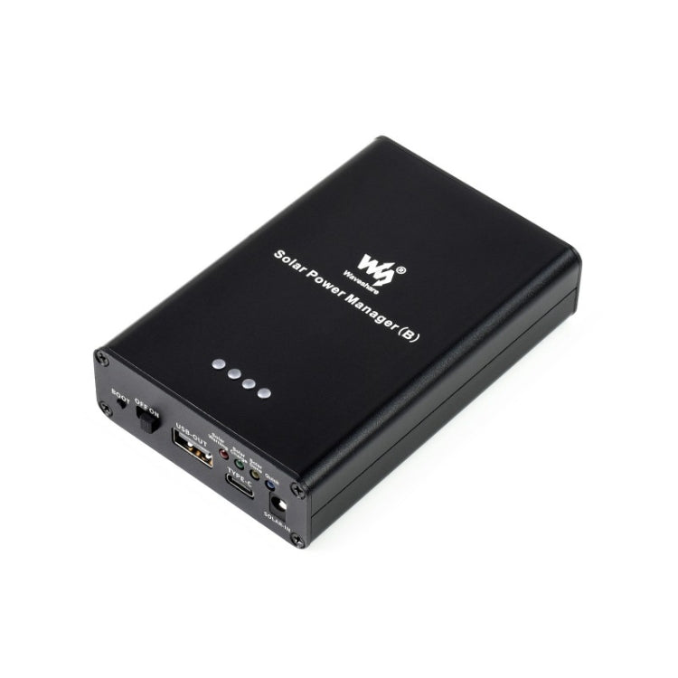 Waveshare Solar Power Manager, Built-in 10000mAh Li-Po Battery, Support 6V~24V Solar Panels, 19799