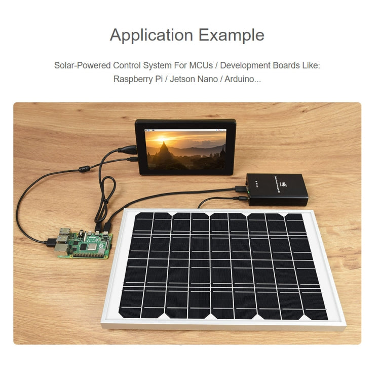 Waveshare Solar Power Manager, Built-in 10000mAh Li-Po Battery, Support 6V~24V Solar Panels, 19799