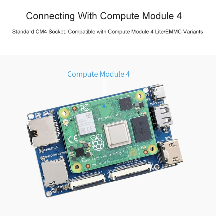 Waveshare Binocular Camera Base Board with Interface Expander for Raspberry Pi 4 Compute Module