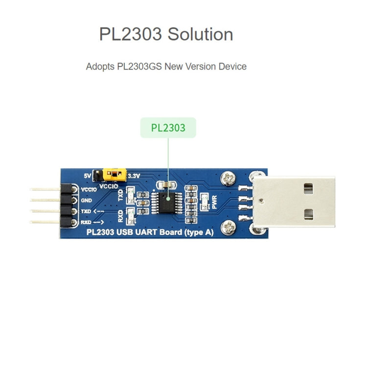 Waveshare PL2303 Modulo di comunicazione da USB a UART (TTL) V2