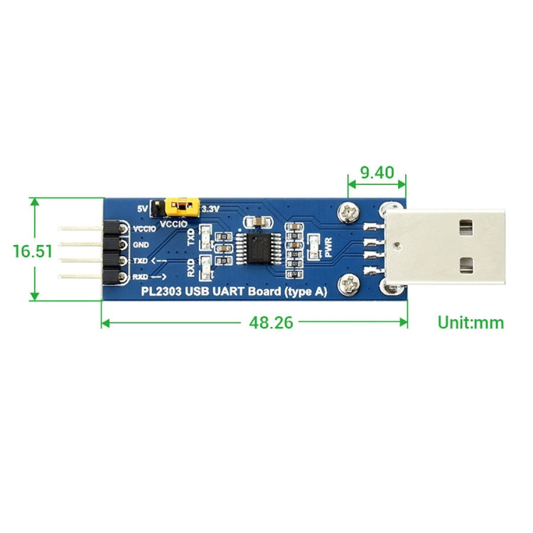 Waveshare PL2303 Modulo di comunicazione da USB a UART (TTL) V2