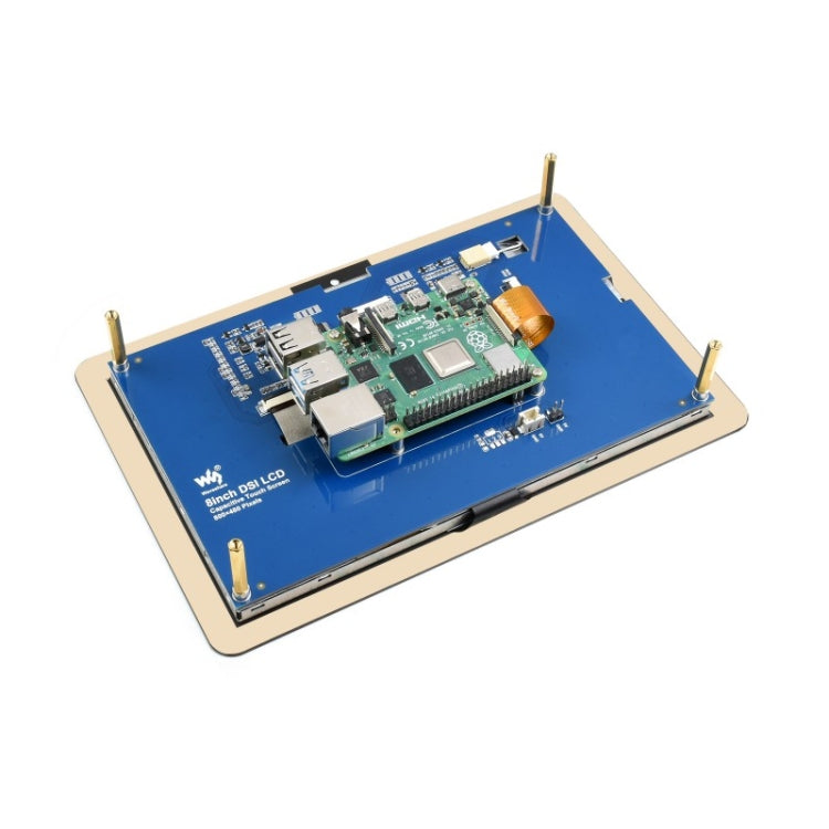 Display touch capacitivo WAVESHARE da 8 pollici 800 x 480 per Raspberry Pi, interfaccia DSI, 8 inch