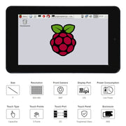 WAVESHARE 7 inch 800 x 480 Capacitive Touch Display with Case &amp; Front Camera for Raspberry Pi, 7 inch with Case &amp; Cam