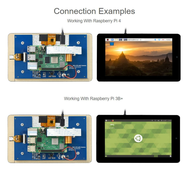 Display touch capacitivo WAVESHARE da 7 pollici 800 x 480 con fotocamera frontale per Raspberry Pi