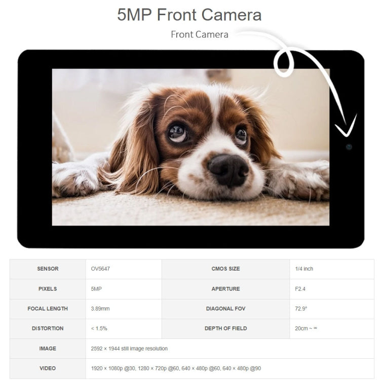 Display touch capacitivo 7" 800x480 con fotocamera per Raspberry