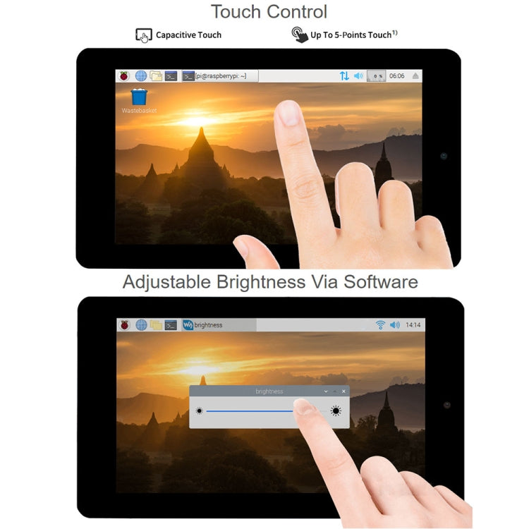 Display touch capacitivo 7" 800x480 con fotocamera per Raspberry