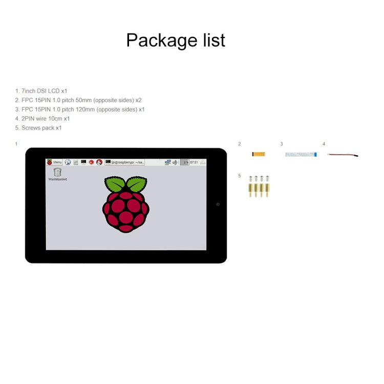 Display touch capacitivo 7" 800x480 con fotocamera per Raspberry