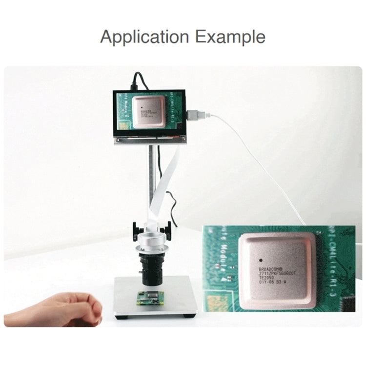 Waveshare Kit microscopio Raspberry Pi con schermo da 4,3 pollici Modulo fotocamera da 12 MP con staffa, spina americana