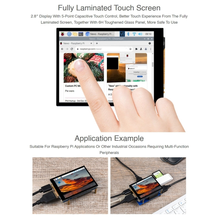 Display completamente laminato di espansione touch screen da 2,8 pollici Waveshare per Raspberry Pi CM4