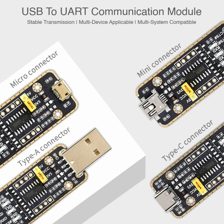 Connettori del modulo di trasmissione ad alta velocità da Waveshare Mini USB a UART, Mini USB