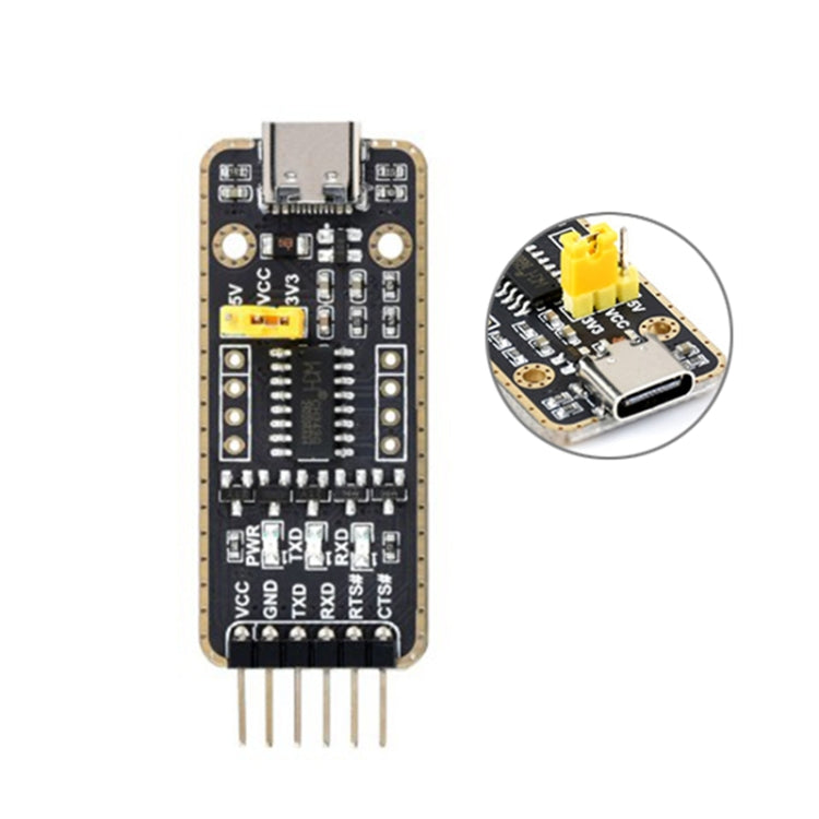 Connettori del modulo di trasmissione Waveshare Type-C / USB-C a UART ad alta velocità di banda, USB-C