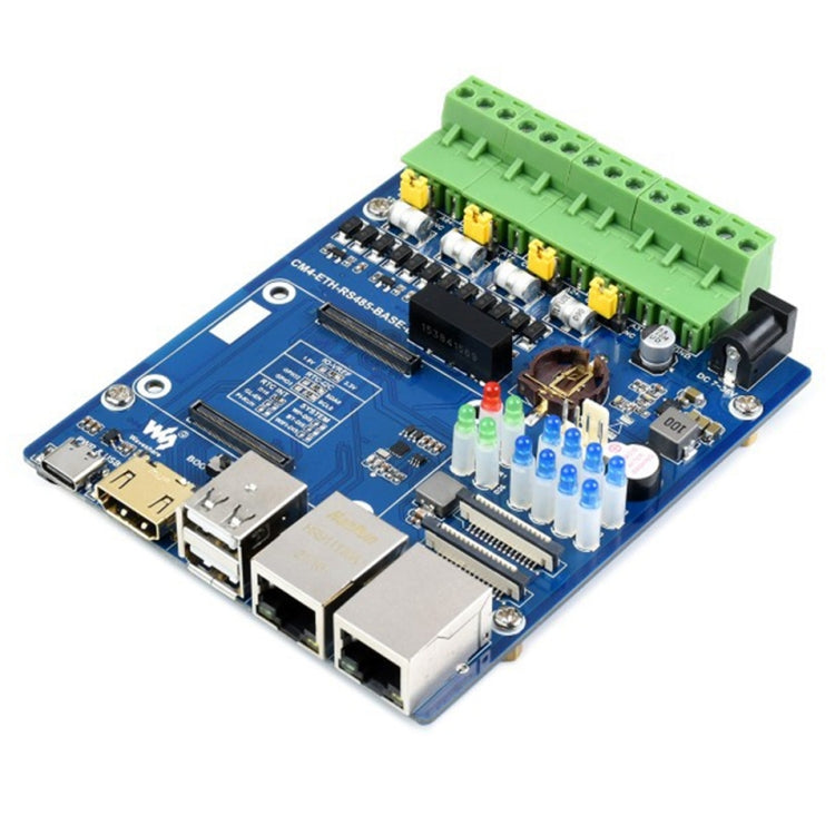 Waveshare Dual ETH Quad RS485 B Base Board for Raspberry Pi CM4, Gigabit Ethernet