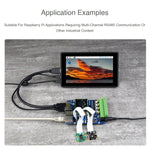 Scheda base Waveshare Dual ETH e Quad RS485 per Raspberry Pi CM4