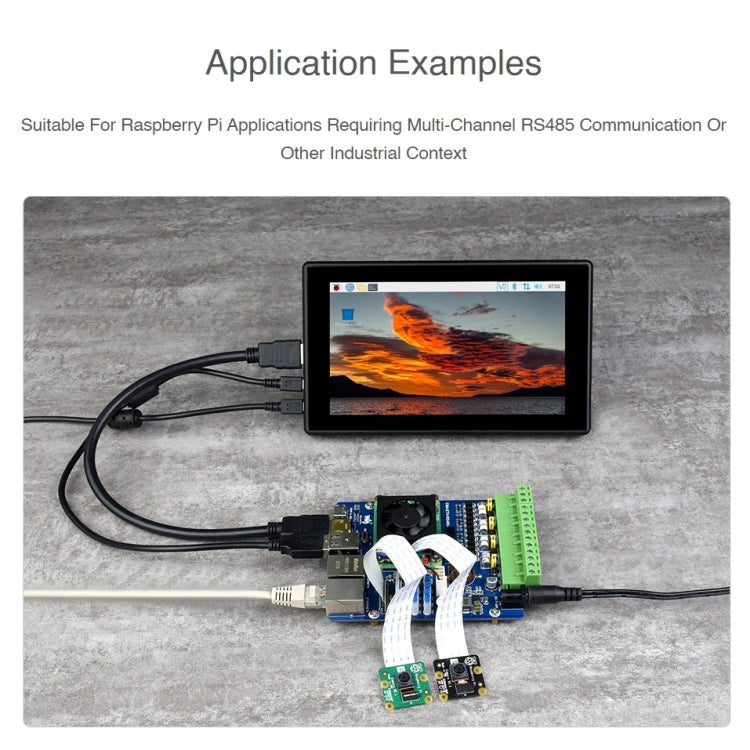 Scheda base Waveshare Dual ETH e Quad RS485 per Raspberry Pi CM4