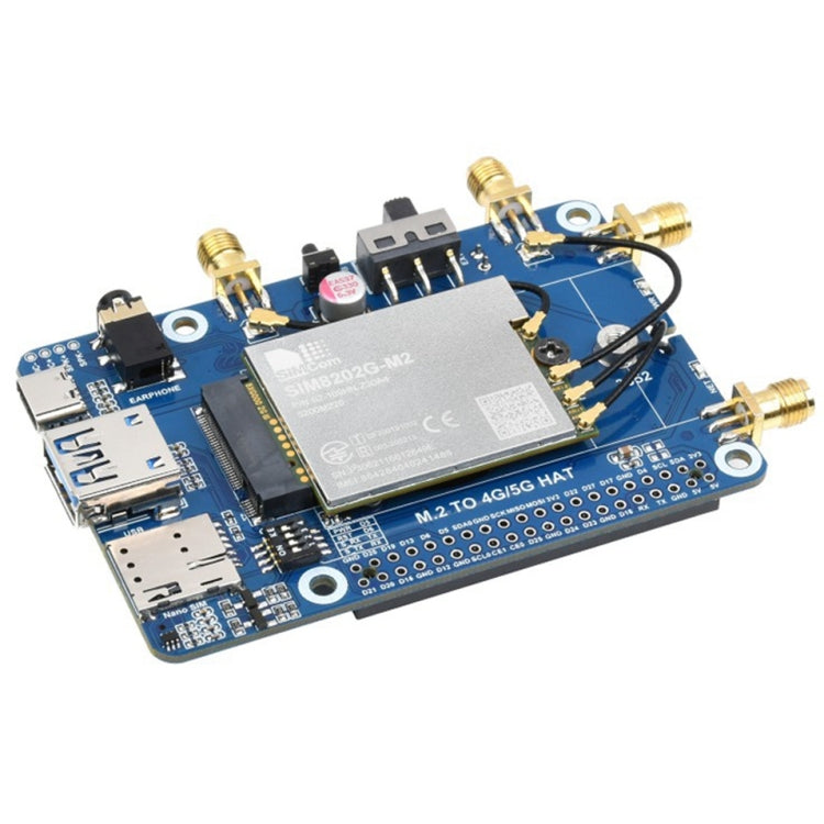 Waveshare SIM8202G-M2 5G HAT B Scheda modulo Snapdragon X55 multibanda per Raspberry Pi, SIM8202G-M2 5G HAT B