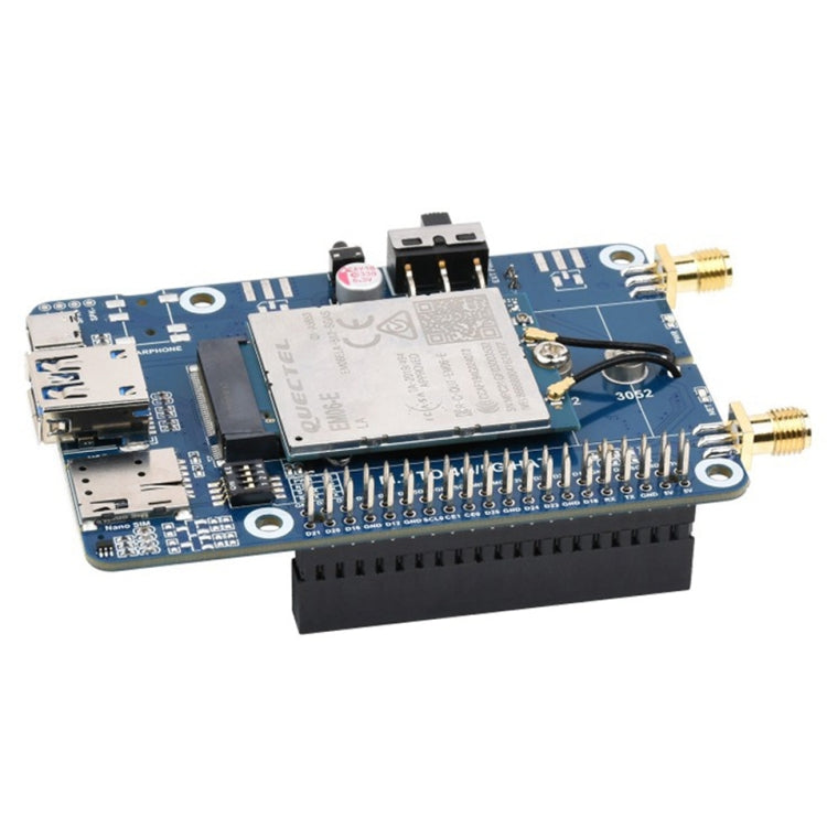 Waveshare EM06-E LTE Cat-6 HAT Doppia antenna LTE-A Modulo multi-banda multi-regione per Raspberry Pi, EM06-E LTE Cat-6 HAT