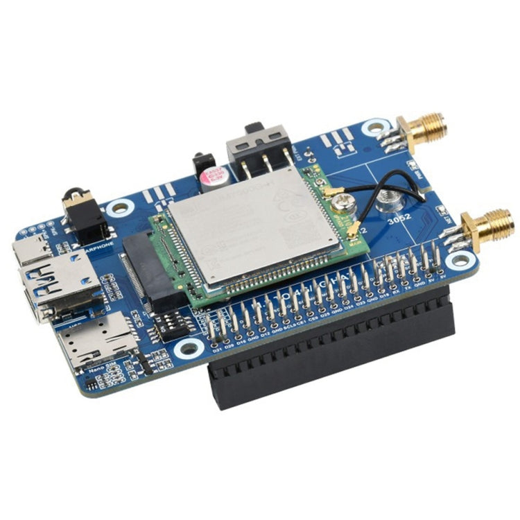 Waveshare SIM7600G-H M.2 4G HAT LTE CAT4 High Speed ​​GNSS Global Band Module for Raspberry Pi, SIM7600G-H M.2 4G HAT