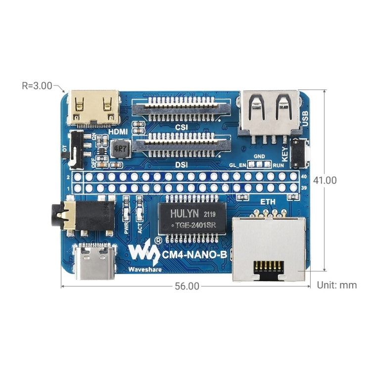 Waveshare Nano B Base Board for Raspberry Pi CM4, Nano Base Board B