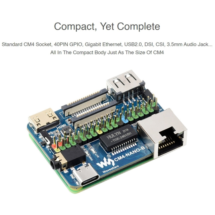 Scheda base Waveshare Nano B per Raspberry Pi CM4, Nano Base Board B