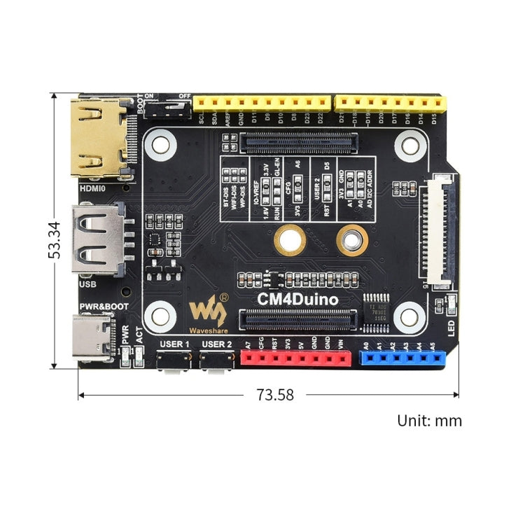 Waveshare Arduino compatible base board for Raspberry Pi CM4, Arduino Compatible Base Board