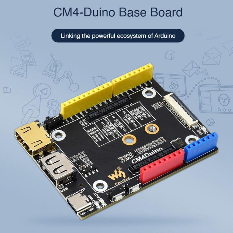 Waveshare Arduino compatible base board for Raspberry Pi CM4, Arduino Compatible Base Board