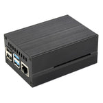 Waveshare Stripe Aluminum Cooling Case for Raspberry Pi 4, Built-in Active Radiator with Fins, Stripe Aluminum Cooling Case