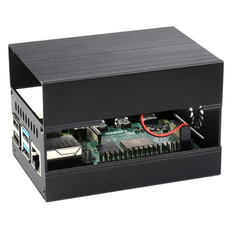 Custodia di raffreddamento in alluminio Waveshare Stripe per Raspberry Pi 4, radiatore attivo integrato con alette, Stripe Aluminum Cooling Case