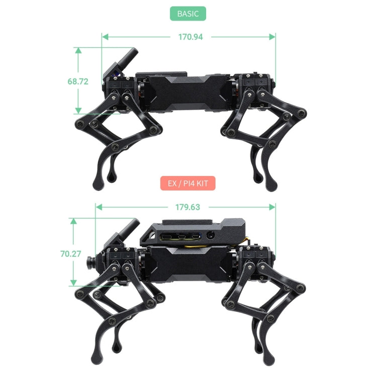 Waveshare WAVEGO 12-DOF Robot bionico simile a un cane, versione base, Basic Version