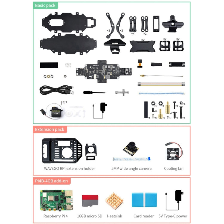 Waveshare WAVEGO 12-DOF Robot bionico simile a un cane, versione base, Basic Version