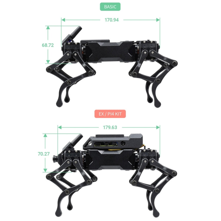 Waveshare WAVEGO 12-DOF Dog-like Bionic Robot, Extension Pack