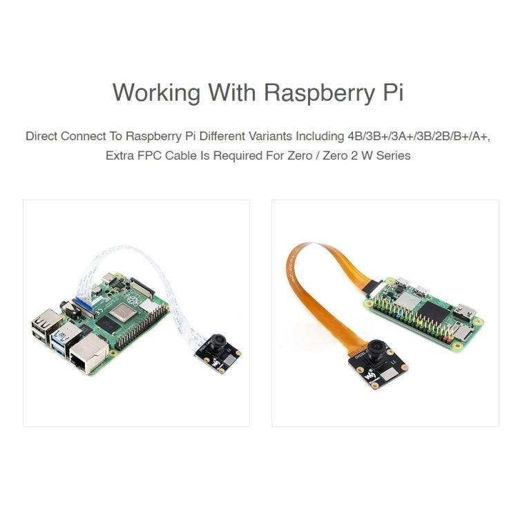 Waveshare OV9281-120 1MP Mono Camera Module for Raspberry Pi, Global Shutter, OV9281-120 Module