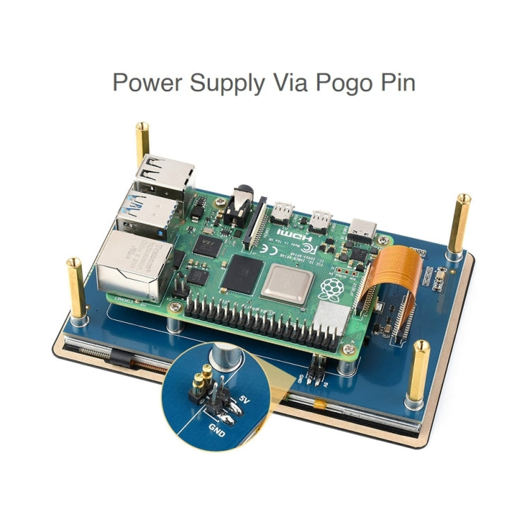 Display touch IPS capacitivo Waveshare da 5 pollici 800 x 480 per Raspberry Pi, interfaccia DSI