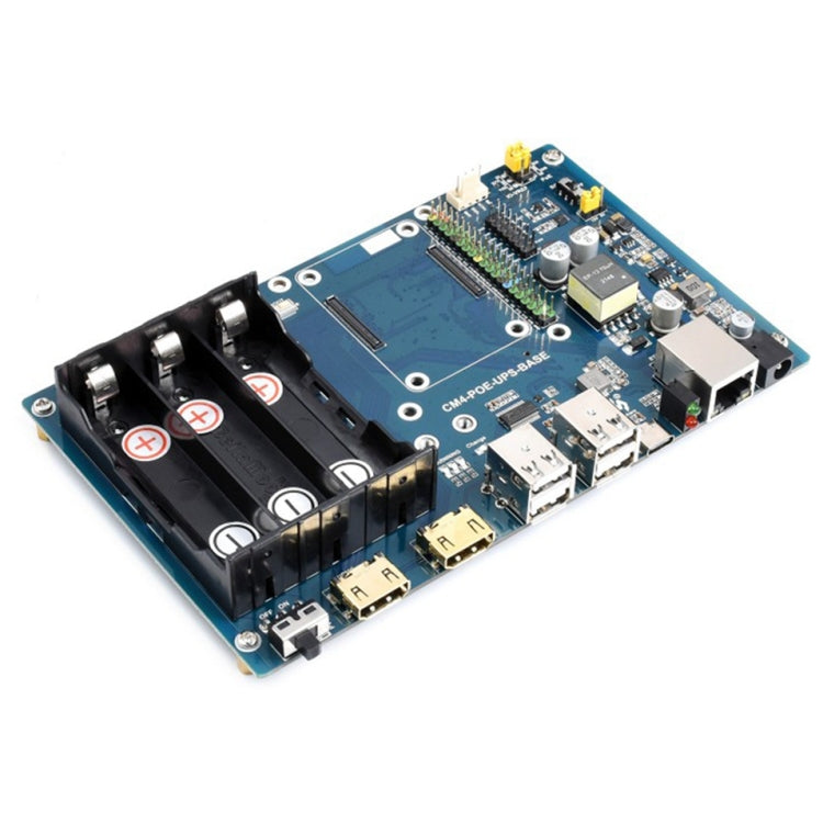 Waveshare PoE UPS Base Board for Raspberry Pi CM4, Gigabit Ethernet, Dual HDMI, Quad USB 2.0, PoE UPS Base Board