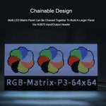 Waveshare RGB LED matrix panel, 3mm pitch, 64 x 64 pixels, adjustable brightness, 22100