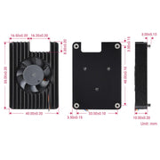 Waveshare All-in-one Dedicated Cooling Fan 3007 for Raspberry Pi CM4, Adjustable Speed, with Thermal Tapes