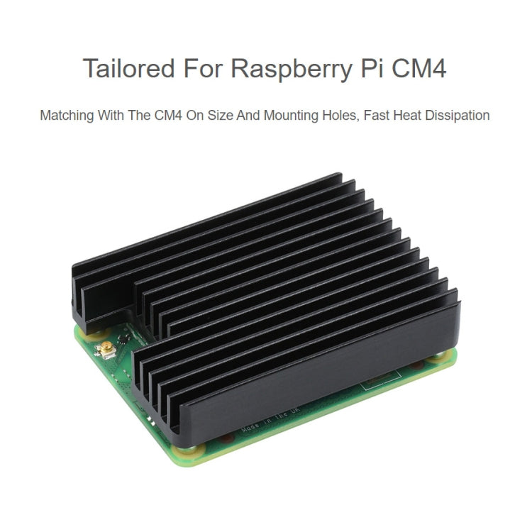 Dissipatore di calore in alluminio WAVESHARE per Raspberry Pi CM4, con tacca per antenna