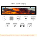 Display touch capacitivo 11,9" IPS per Raspberry Pi