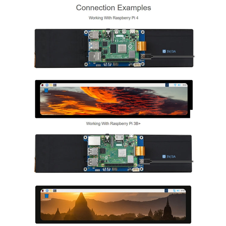 Display touch capacitivo WAVESHARE da 11,9 pollici per Raspberry Pi, 320 x 1480, IPS, interfaccia DSI, 11.9 inch