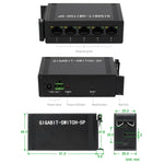 Switch Gigabit Ethernet industriale 5 porte montaggio DIN