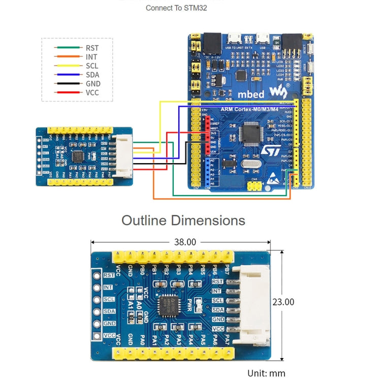 Scheda di espansione IO Waveshare AW9523B, interfaccia I2C, espande 16 pin I/O