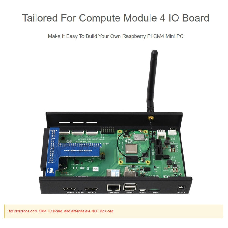 Waveshare Metal Box A for Raspberry Pi CM4 IO Board, with Cooling Fan