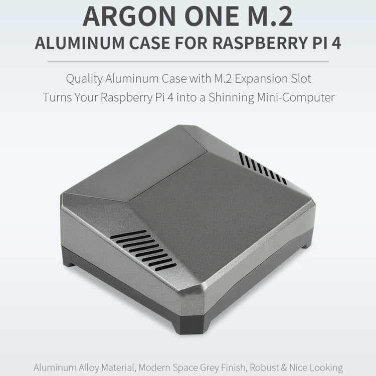 Waveshare Argon One M.2 Aluminum Case for Raspberry Pi 4 with M.2 Expansion Slot, Argon One M.2