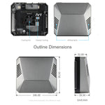 Waveshare Argon One M.2 Aluminum Case for Raspberry Pi 4 with M.2 Expansion Slot, Argon One M.2