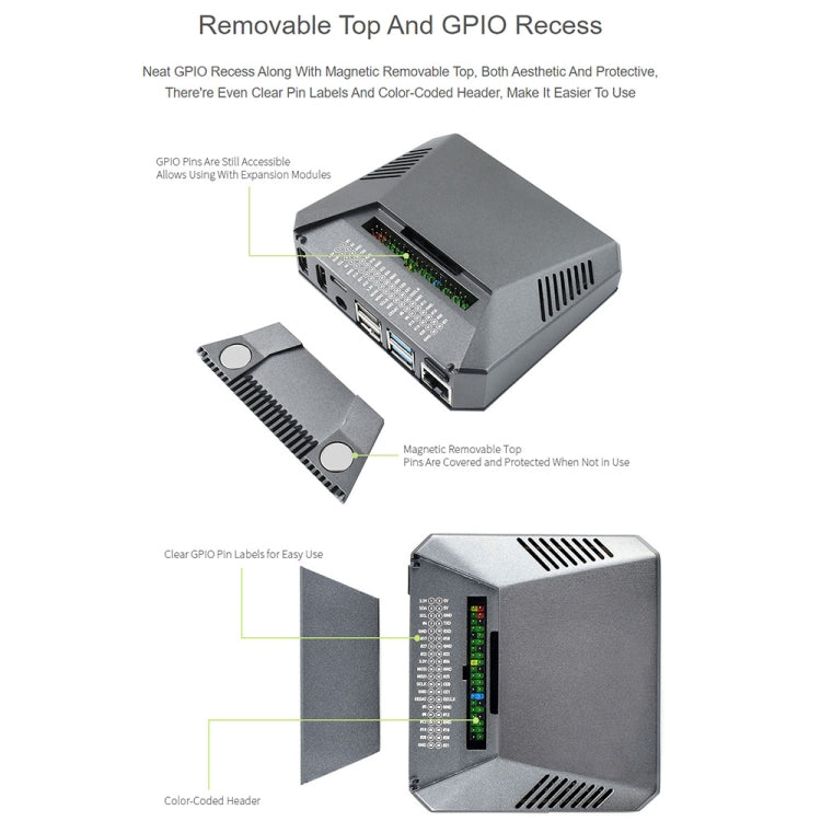 Custodia in alluminio Waveshare Argon One per Raspberry Pi 4, con pulsante di accensione sicuro, Argon One