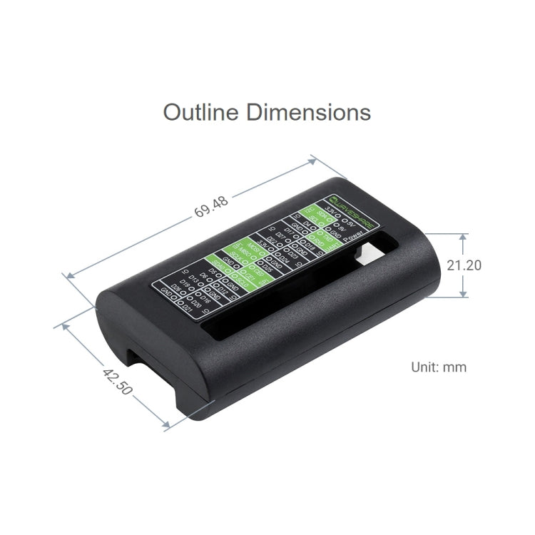 Custodia protettiva in ABS Waveshare per Raspberry Pi serie Zero / Zero / Zero 2 W