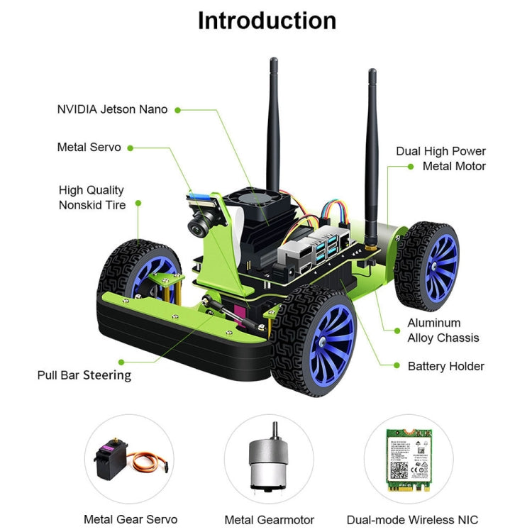 Kit AI Waveshare JetRacer, robot da corsa AI alimentato da Jetson Nano, JetRacer AI Kit