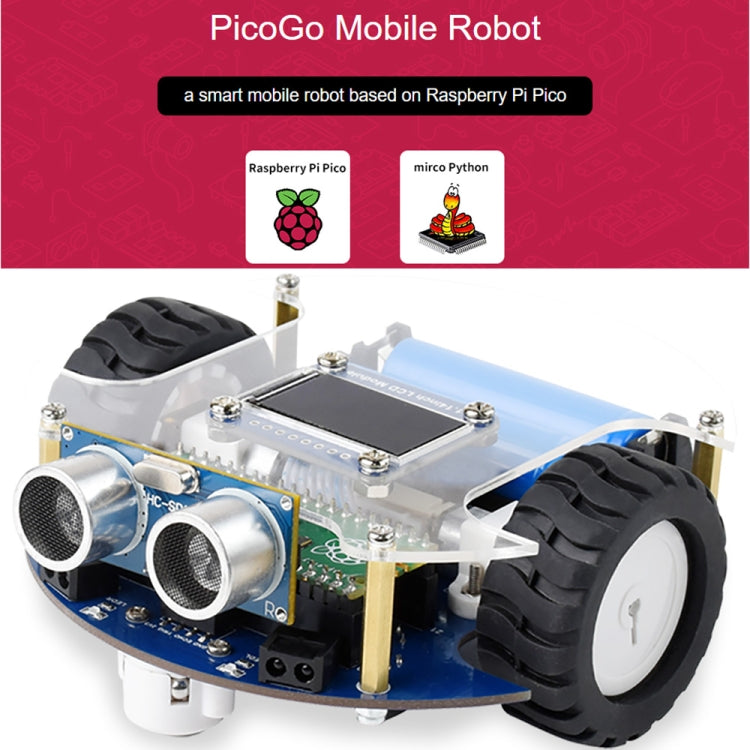 Waveshare PicoGo Mobile Robot, Based on Raspberry Pi Pico, Self-Driving, Remote Control